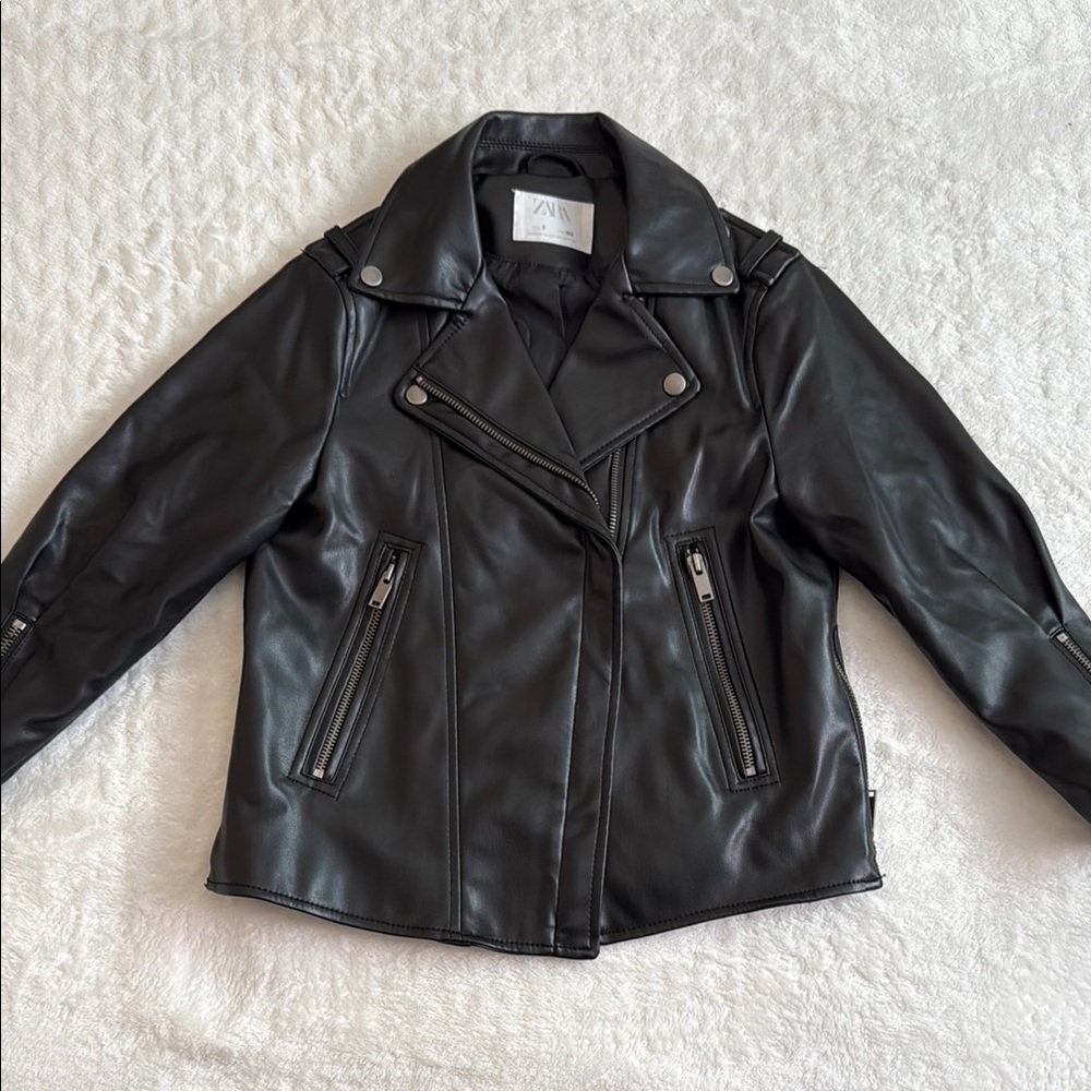 Zara Black Faux Leather Jacket